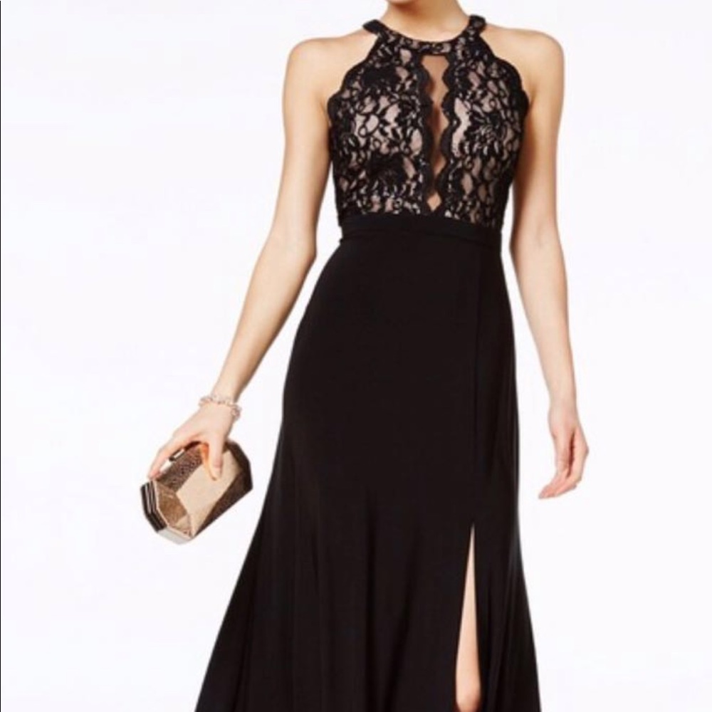 Morgan and Co formal lace floor length dress